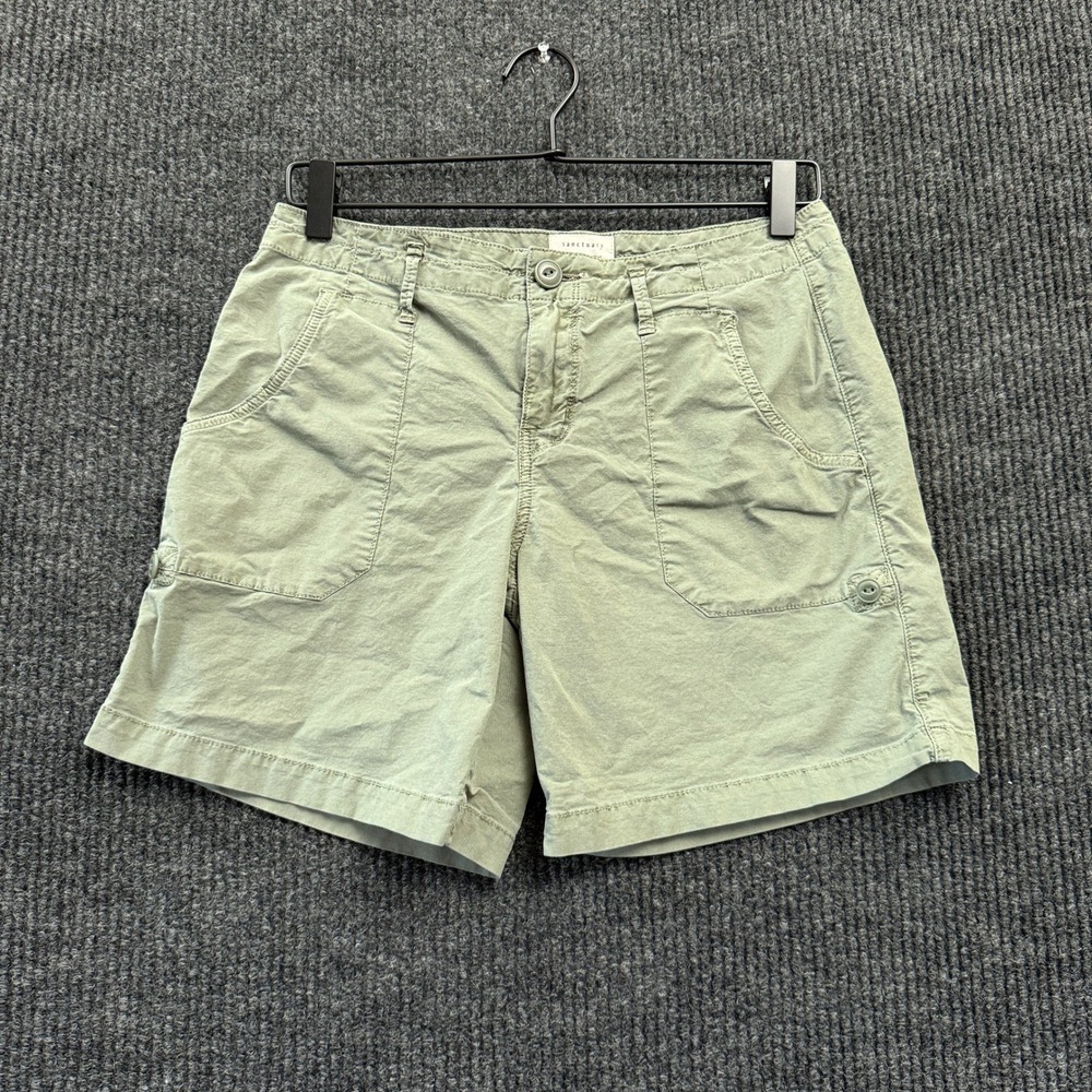 Sanctuary Standard Surplus Shorts Womens 26 Olive Green Utility Roll Tab